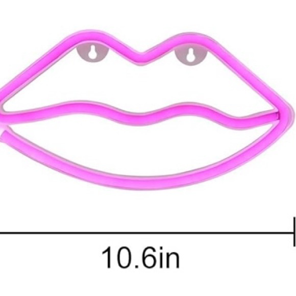 Portable Non-glass Neon Style LED Sign Pink Lips - Picture 2 of 5